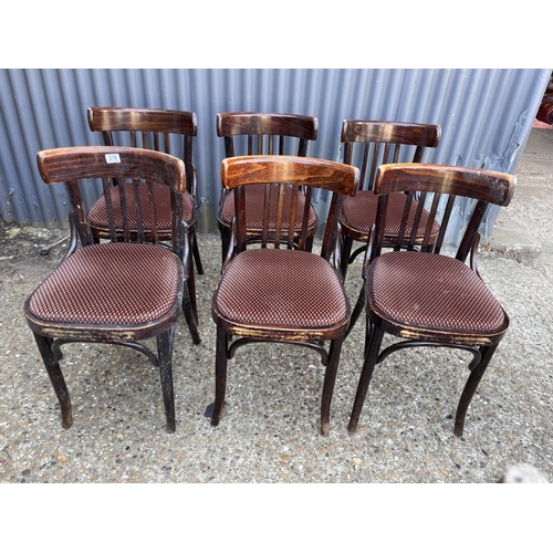 218 - A set of six bentwood bistro style chairs