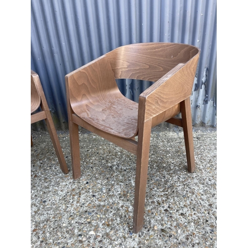 220 - A pair of MERANO TON designer bent ply carver chairs