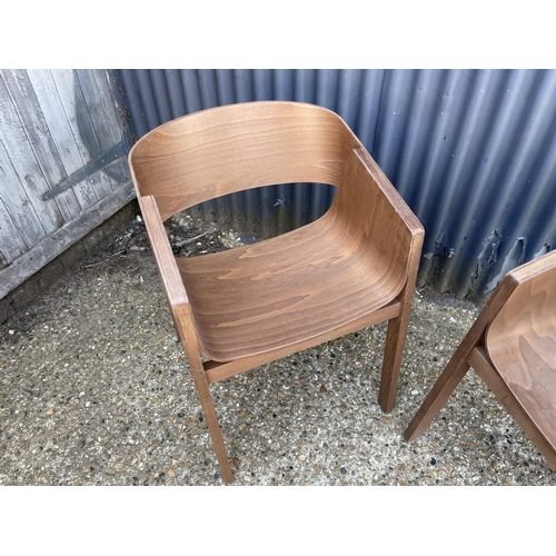 220 - A pair of MERANO TON designer bent ply carver chairs