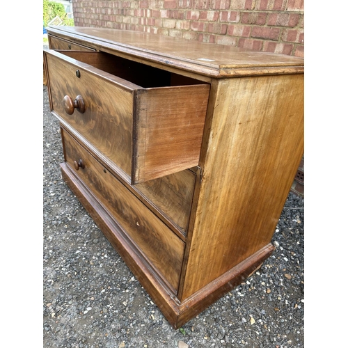 34 - A Victorian mahogany chest of four drawers  A123x56x96