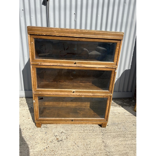 44 - A globe wernicke three section stacking bookcase AF