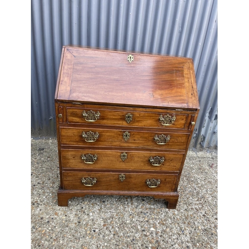 53 - A Victorian mahogany bureau with fitted interior 66x 50 x100