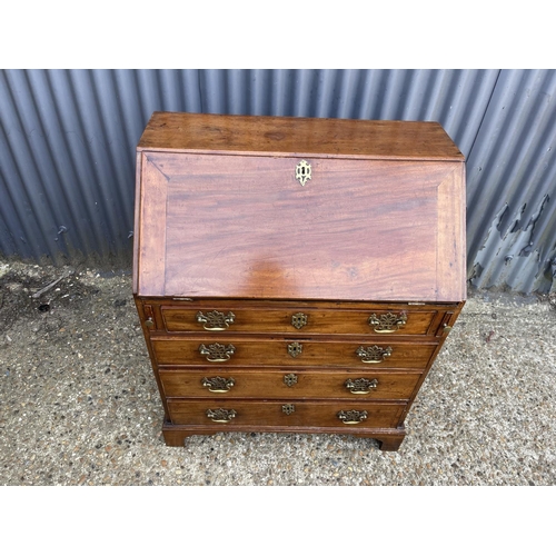 53 - A Victorian mahogany bureau with fitted interior 66x 50 x100