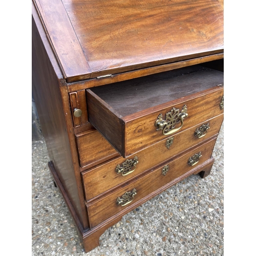 53 - A Victorian mahogany bureau with fitted interior 66x 50 x100