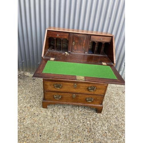 53 - A Victorian mahogany bureau with fitted interior 66x 50 x100