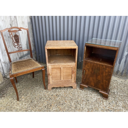 56 - Two bedsides and mahogany chair