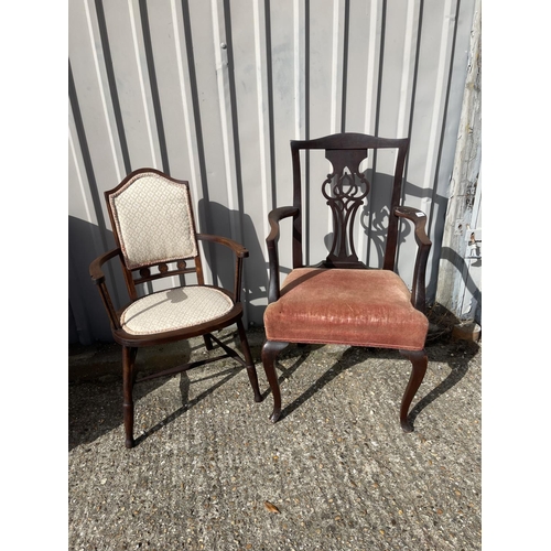 83 - Two antique mahogany carver chairs