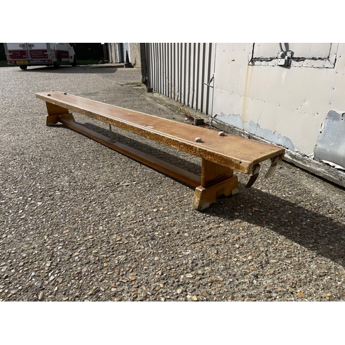 87 - A vintage school bench seat 8ft