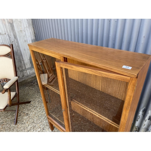 94 - A mid century teak glazed bookcase 92x18x118