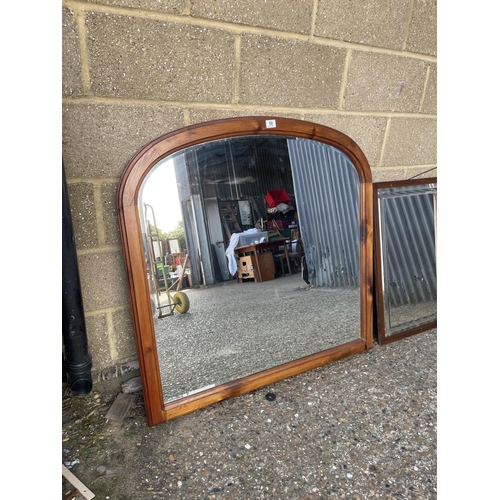 98 - Large pine mirror 102x105 together with two other large mirrors