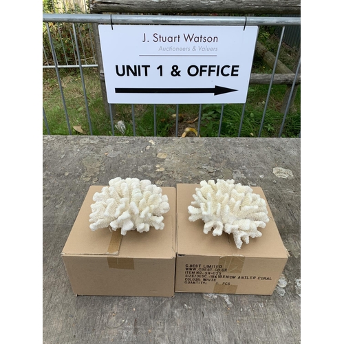 1090 - Two boxed faux antler coral