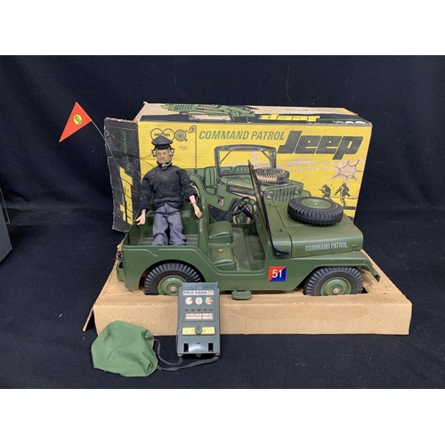 Marx toys Command Patrol Jeep Boxed with Action Man Figure & field radio