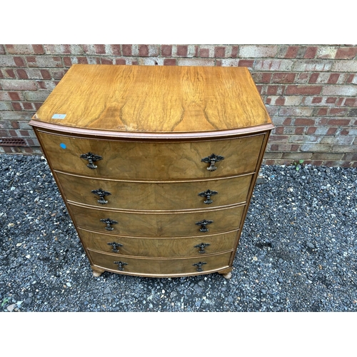 1 - A walnut chest of six drawers 77x50x100