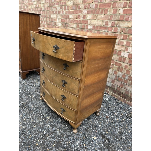 1 - A walnut chest of six drawers 77x50x100