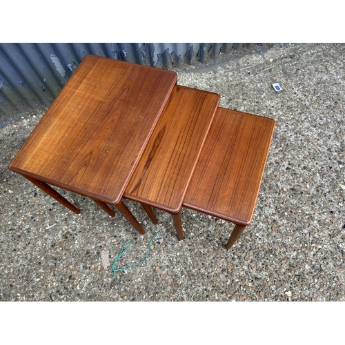 105 - A danish style teak nest of three tables