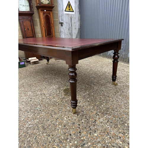 122 - A reproduction mahogany board room table (legs removable) 105x213