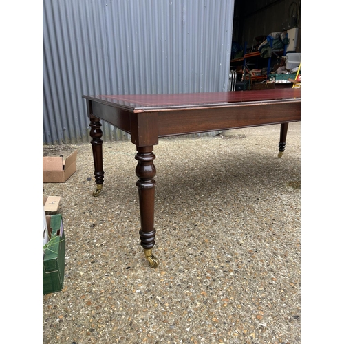 122 - A reproduction mahogany board room table (legs removable) 105x213