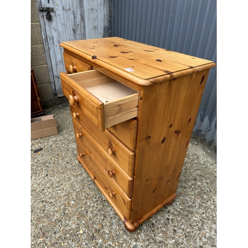 136 - A solid pine chest of six drawers