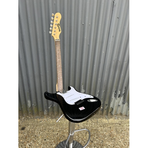 150 - A pair of unusual decorative stools crafted from electric guitars