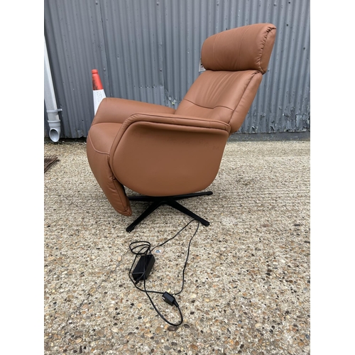 188 - A stylish modern tan brown electric reclining chair