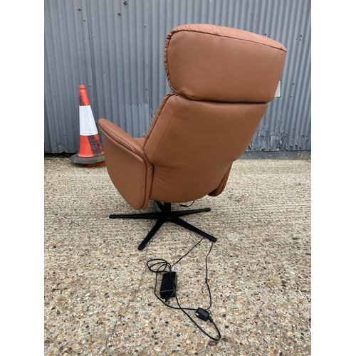 188 - A stylish modern tan brown electric reclining chair