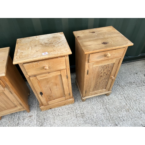 20 - Three country pine bedsides