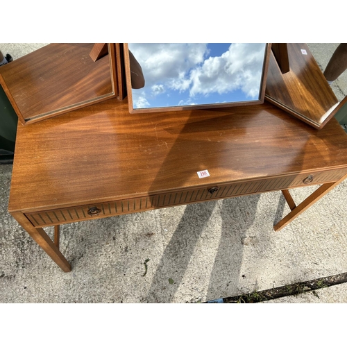 290 - A mid century teak three drawer dressing table