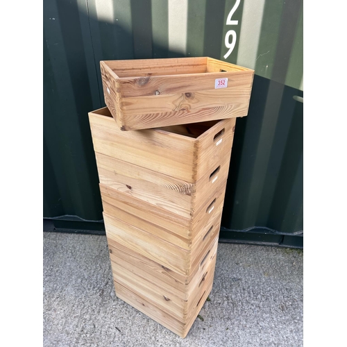 352 - 8 pine storage boxes