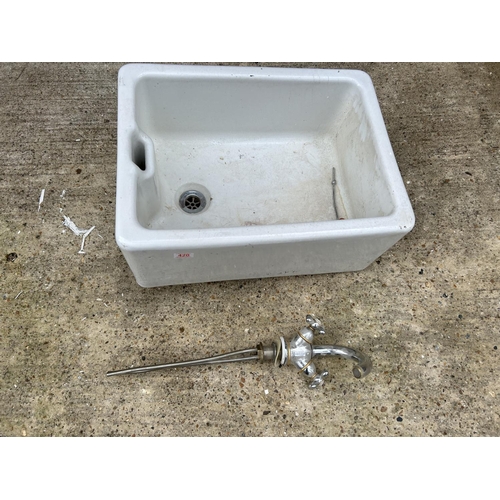 420 - A butlers sink with tap fitting 46x60x25