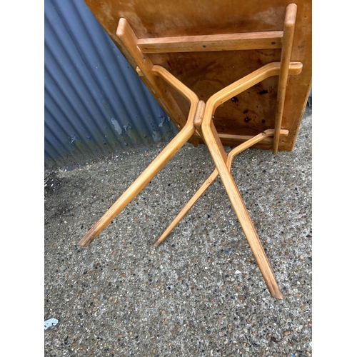 48 - An unusual mid century kitchen table with grey formica top and splayed legs possibly BY KANDYA 67x12... 