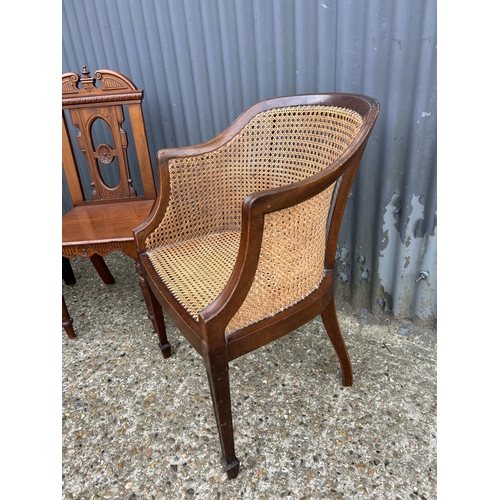 50a - A begere carver chair and two other antique chairs