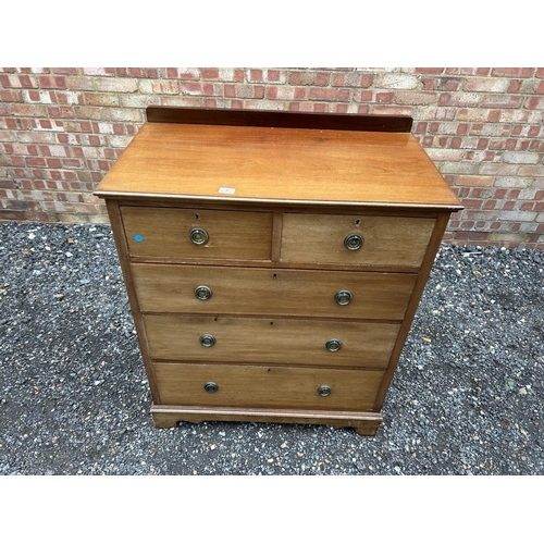 6 - An edwardian mahogany chest of five drawers 90x50x107