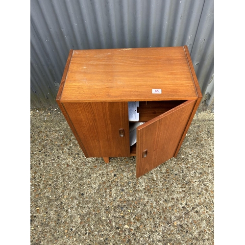 65 - A retro teak record cupboard 60x 35x77