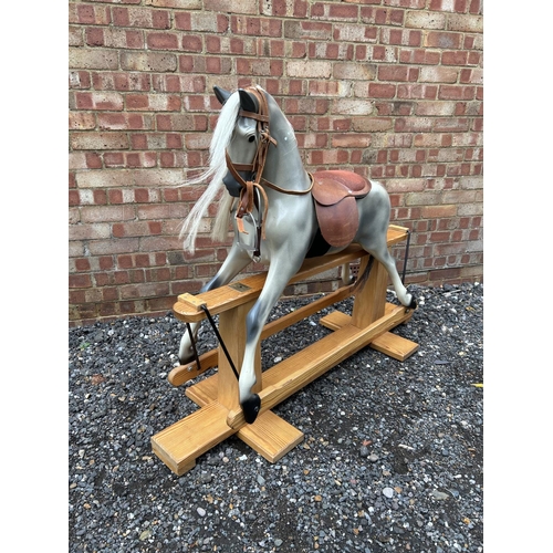 8 - A hand made dapple grey swing rocking horse by HADDON`