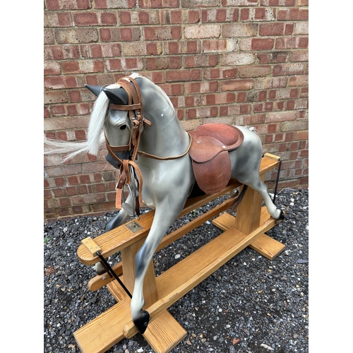 8 - A hand made dapple grey swing rocking horse by HADDON`