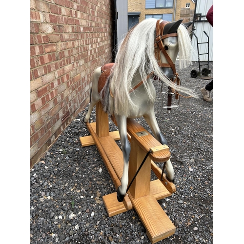 8 - A hand made dapple grey swing rocking horse by HADDON`