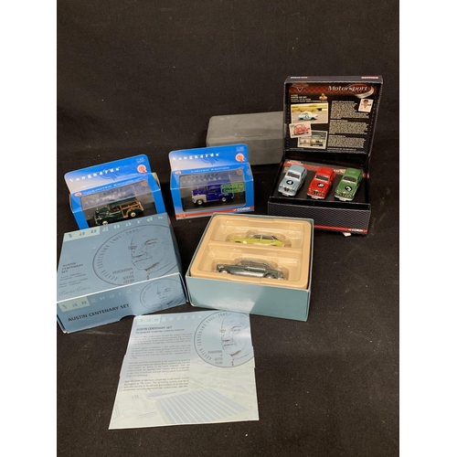 844 - Corgi Drivetime Motorsport AU1003 Limited Edition Austin A35 Set Goodwood Revival and 4 boxed Vangua... 