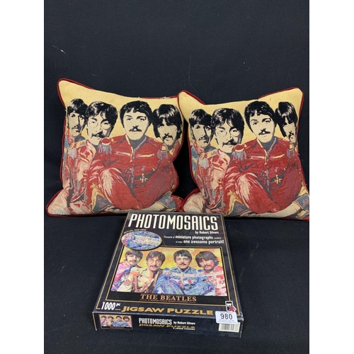 980 - Two Beatles Cushions and Jigsaw