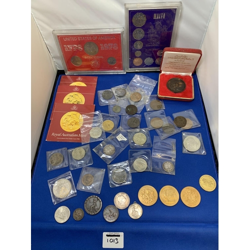 1013 - Two Coin sets and assorted coins