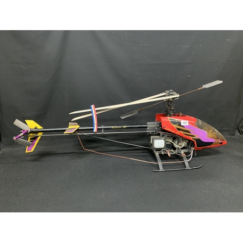 466 - Red Remote Control Helicopter Falcon 46 - length 114 cms