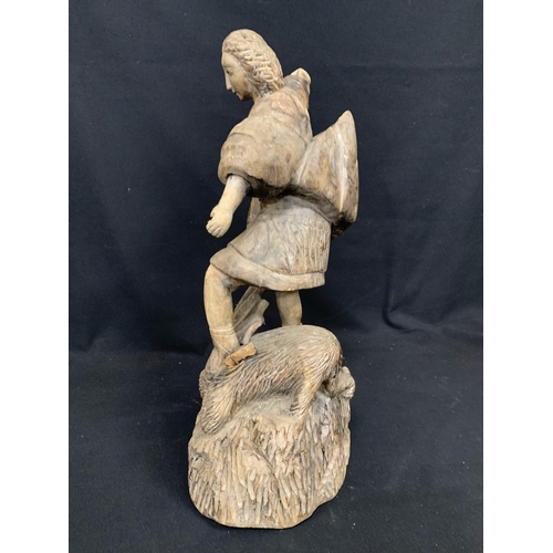 578 - Large carved wooden figure of Warrior, height 55cms