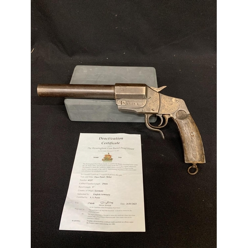 585 - WW1 German flare Pistol with deactivation certificate