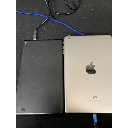 607 - Amazon Fire 7 tablet, working with charger cable, and IPad Mini, Locked, with charger cable