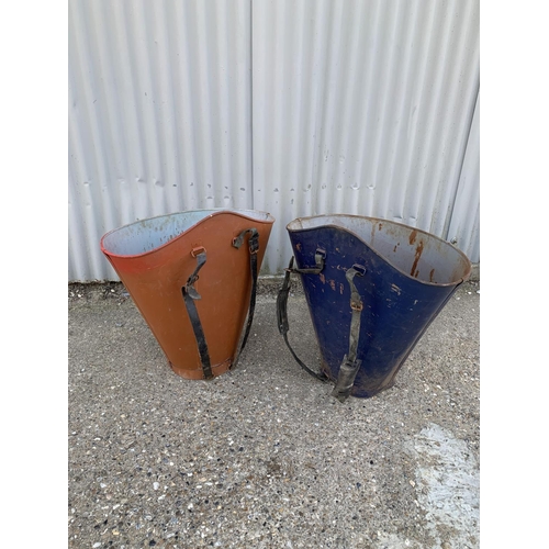 609 - 2 grape harvesting buckets, height 62cms each