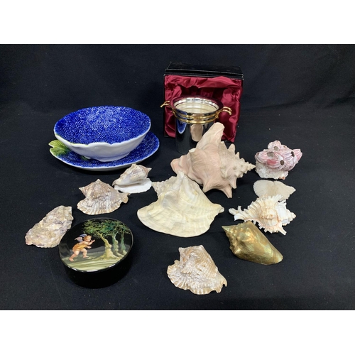 628 - Plated ice bucket, serving dish and shells