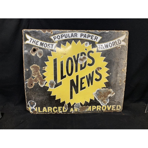 769 - Enamel Lloyd's News Sign, 92 x 76cms