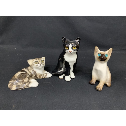 783 - 3 Winstanley cat figures, tallest 18cms