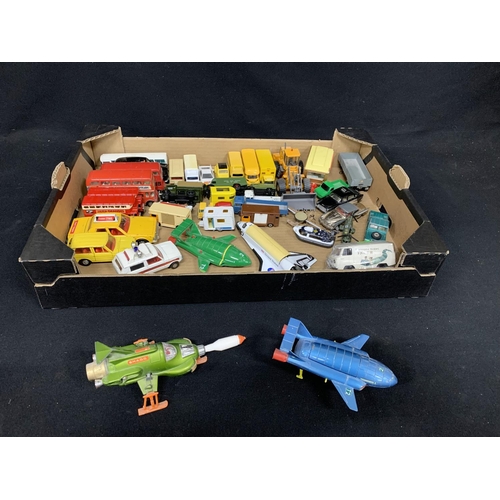 814 - Dinky Thunderbird 2 and UFO Interceptor, and tray of Model vehicles