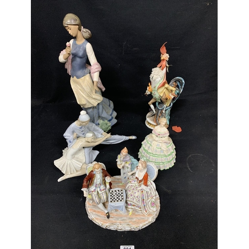 891 - Two Lladro figures and three others all a/f