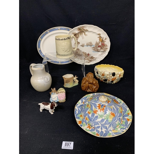 897 - Courage Advert jug, Beswick Dog and decorative china